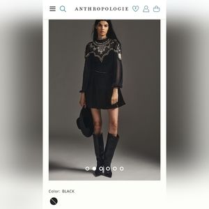 Anthropologie velvet embroidered dress.